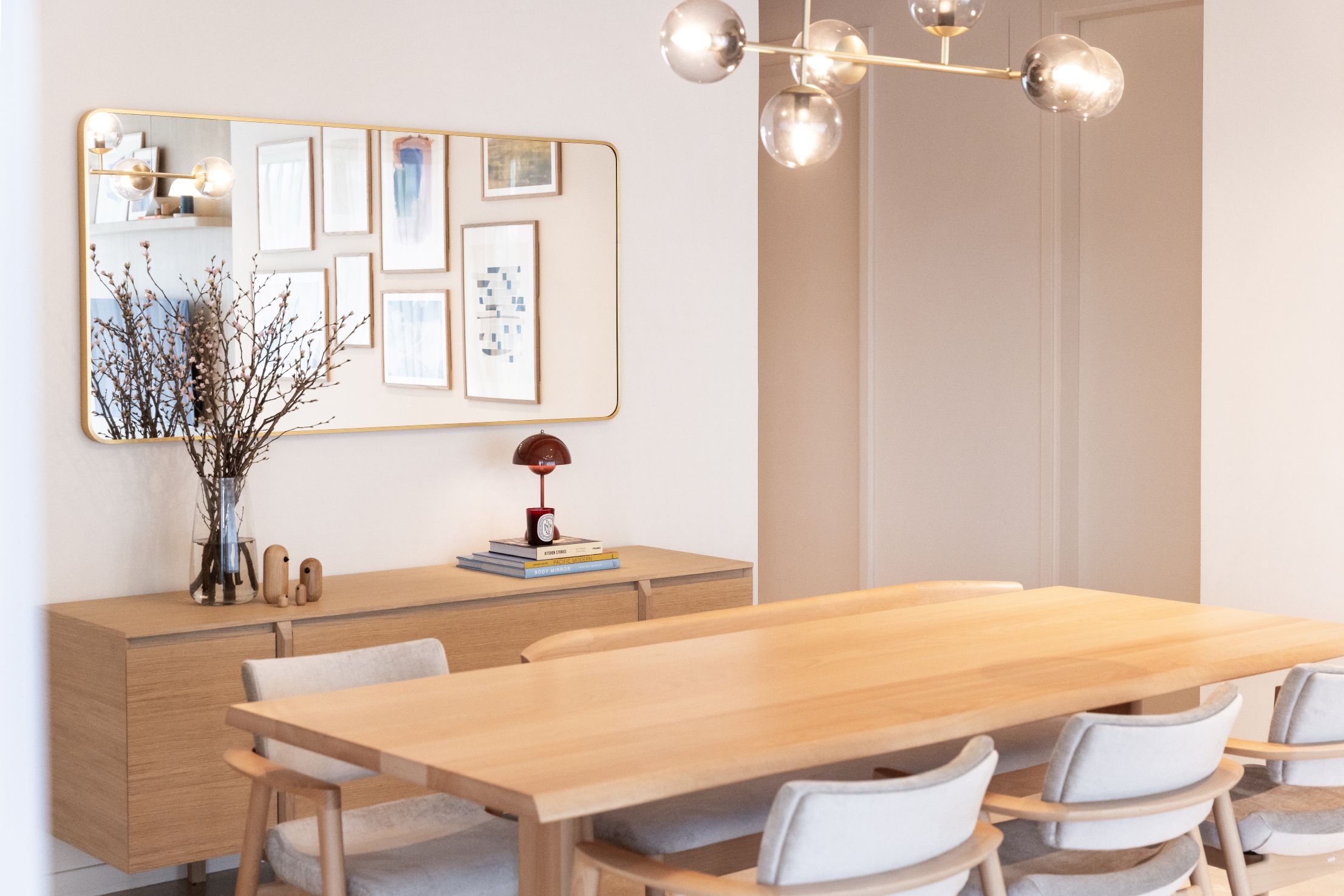 Wood dining table example